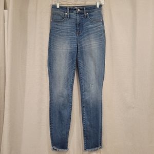 Madewell 10" High-Rise Skinny Fringe Hem Jeans Size 25